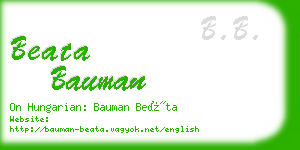 beata bauman business card